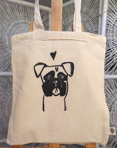 Handmade Boxer pup Organic Tote Bag