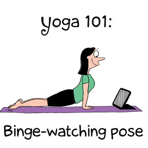 Yoga 101 Binge Watching Pose White Glossy Mug