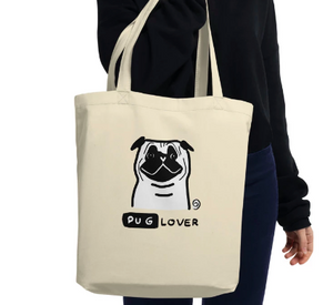 Pug Lover Organic Cotton Eco Tote Bag