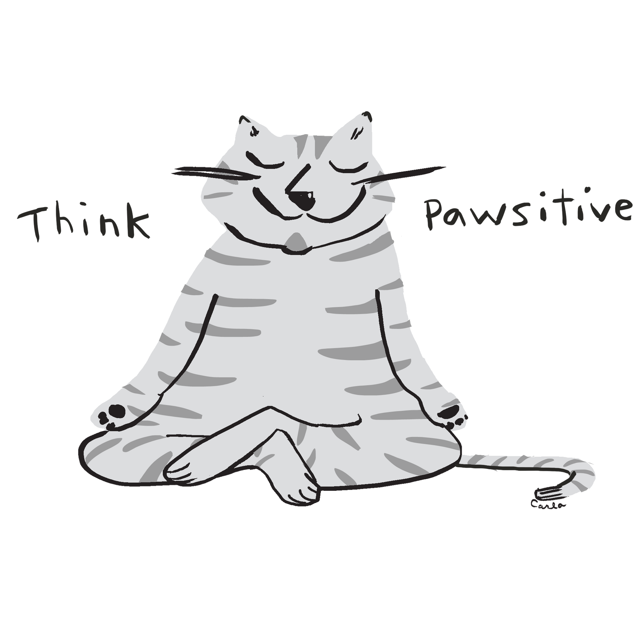 Think Pawsitive Cat Yogi Meditating Next Level Women's Racerback Tank