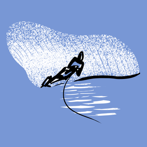 Water Skier Women's Flowy Long Sleeve Tee