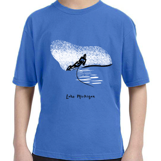 Lake Michigan Great Lakes Water Skier t-shirt Carla Miller Art