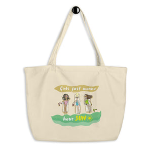 Girls just wanna have sun organic tote bag spring break girlfriends
