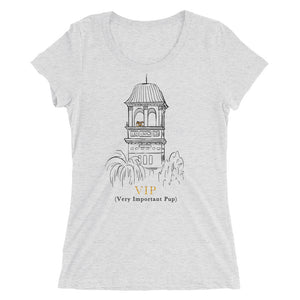 Claremont VIP dog in tower Ladies' short sleeve t-shirt