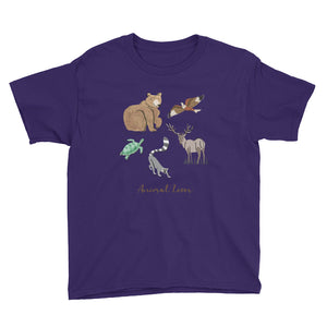 Animal Lover Bear Lemur Deer Elk Hawk Turtle boys and girls t-shirt