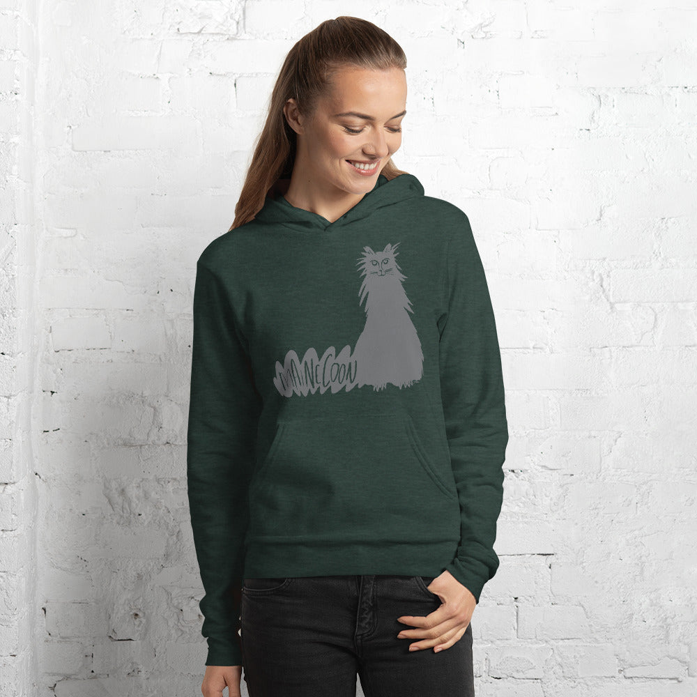 Grey Maine Coon Cat hoodie sweatshirt
