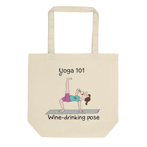 Funny yoga gift wine lover wine drinking pose