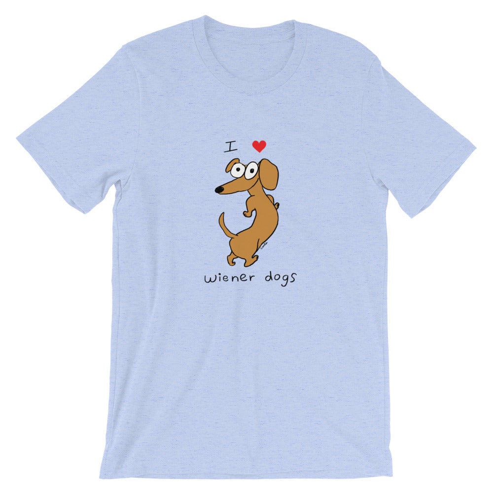 I Love Wiener Dogs Men's and Women's T-Shirt