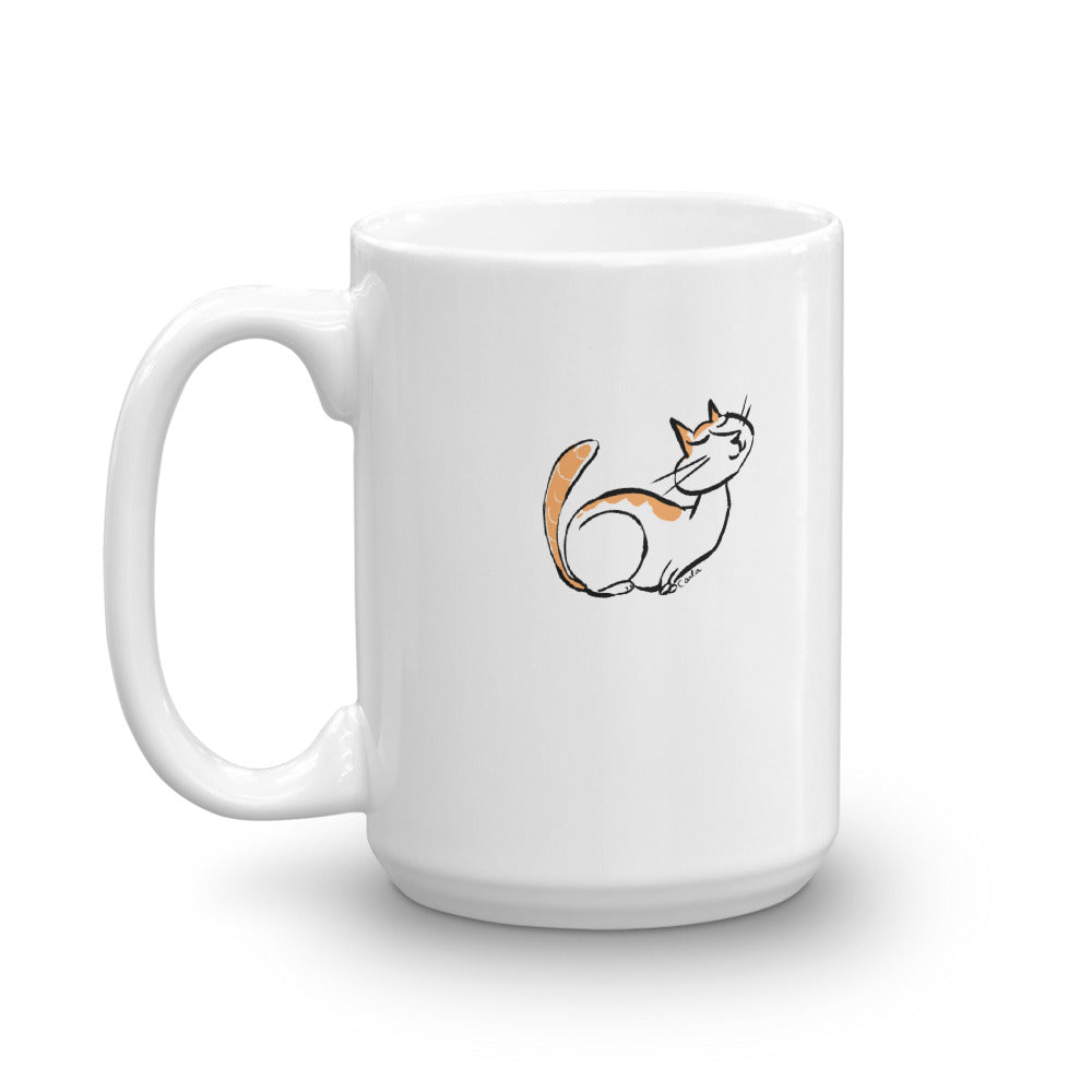 French Cat Le Chat White Glossy Mug