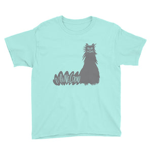 Gray Maine Coon Cat Kids' Short Sleeve T-Shirt