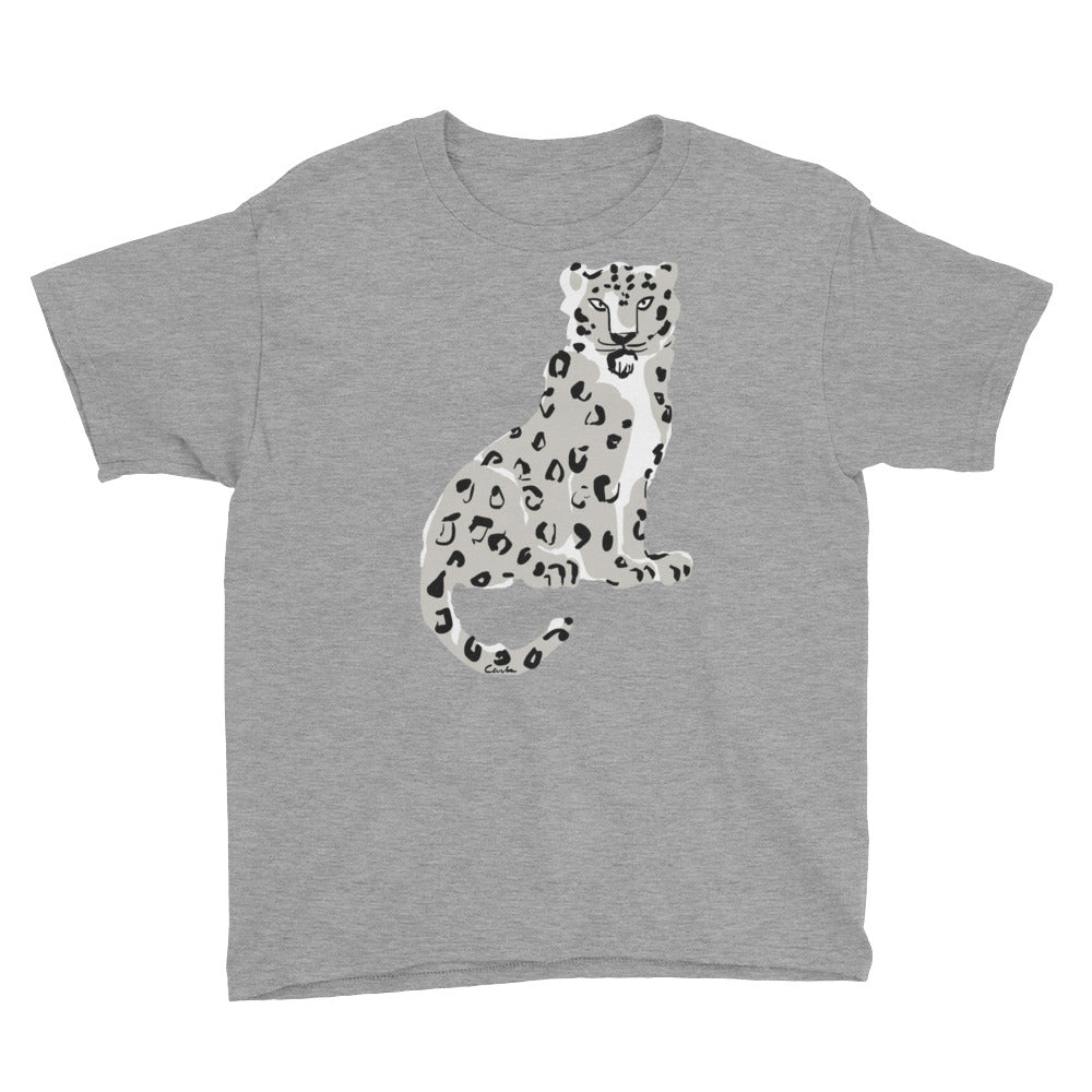Endangered Himalayan Snow Leopard Boys and Girls Short Sleeve T-Shirt