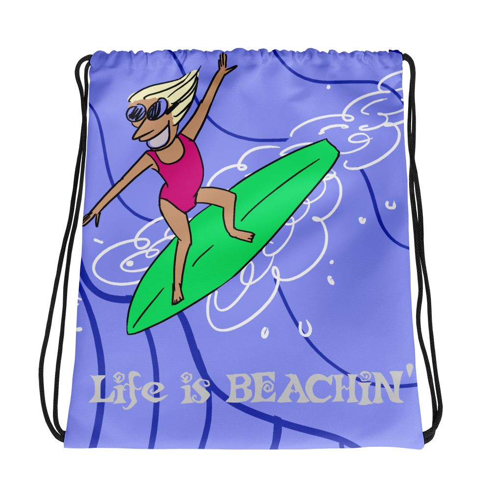Life is Beachin' Drawstring Bag