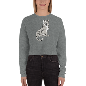 Endangered Himalayan Snow Leopard Women's Crop Sweatshirt
