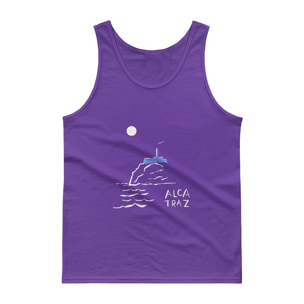 Alcatraz Island purple tank top t-shirt Carla Miller Art
