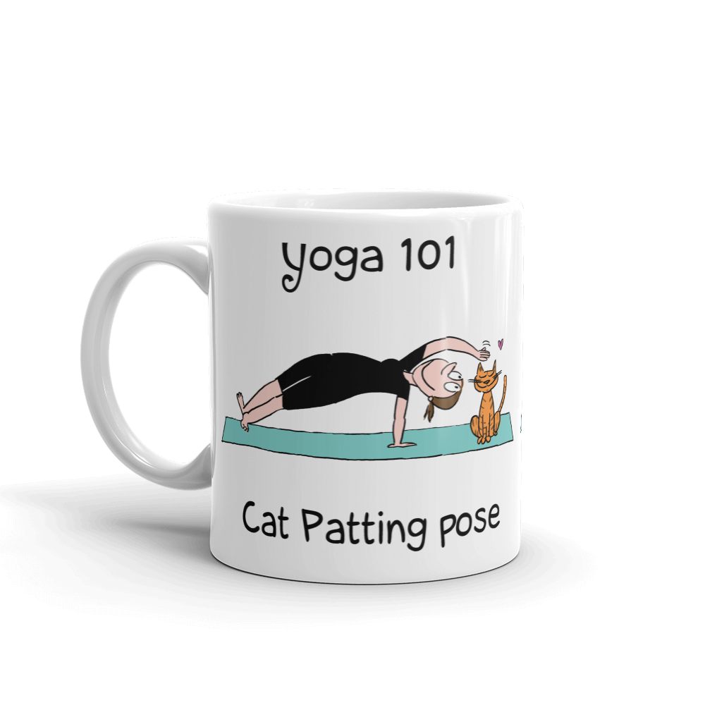 Yoga 101 Cat-Patting Pose Coffee Mug