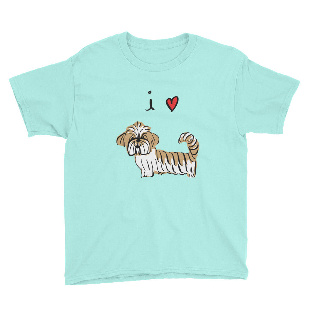 I Love Lhasas/Shih-Tzus Kids' Short Sleeve T-Shirt