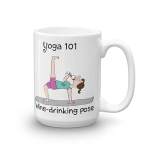 Funny yoga gift wine lover wine drinking pose