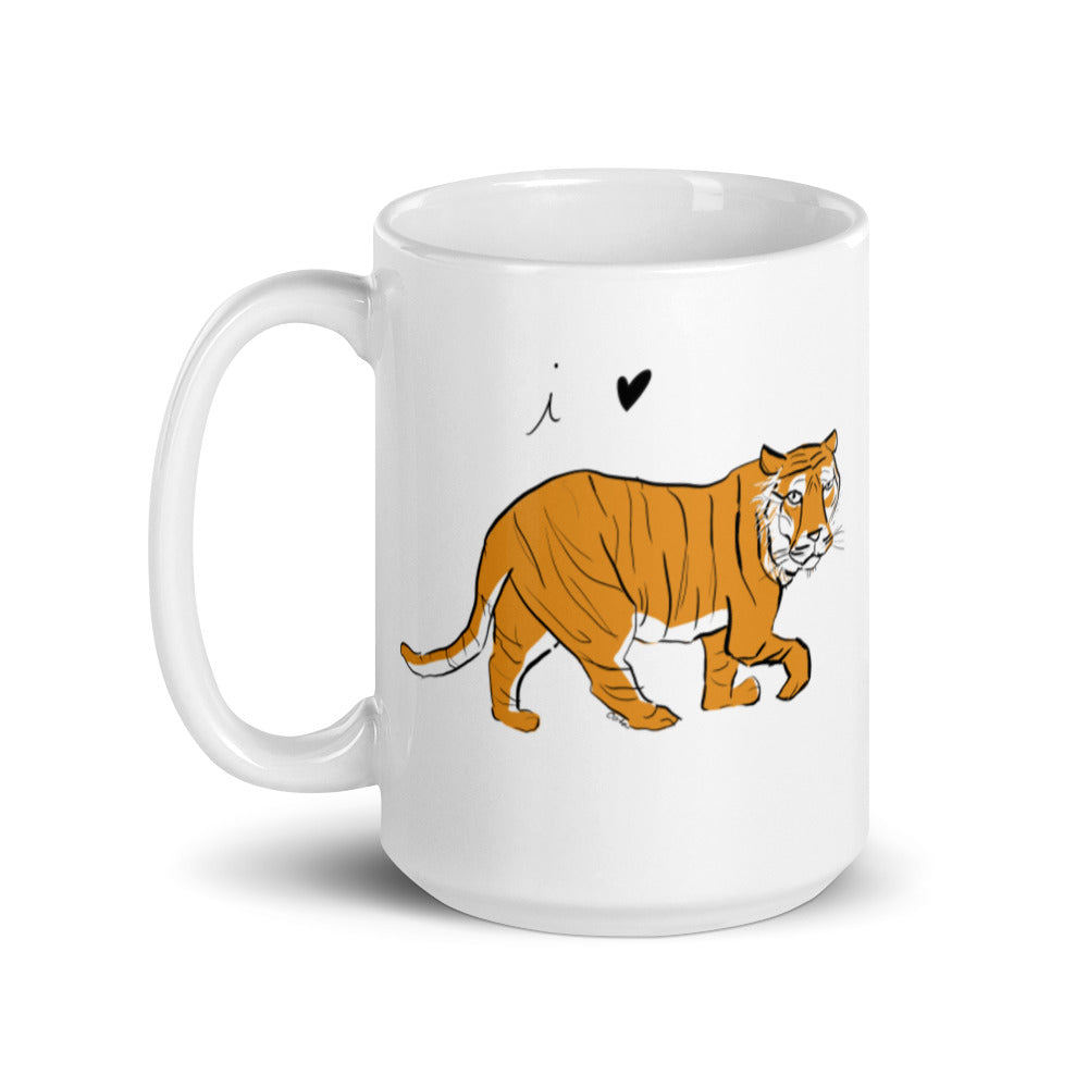 Tiger Lover Big Cats White glossy mug